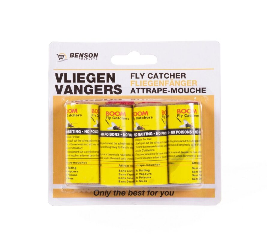 Vliegenvangers 4 dlg - Insectenstrip - Effectieve Vliegenval