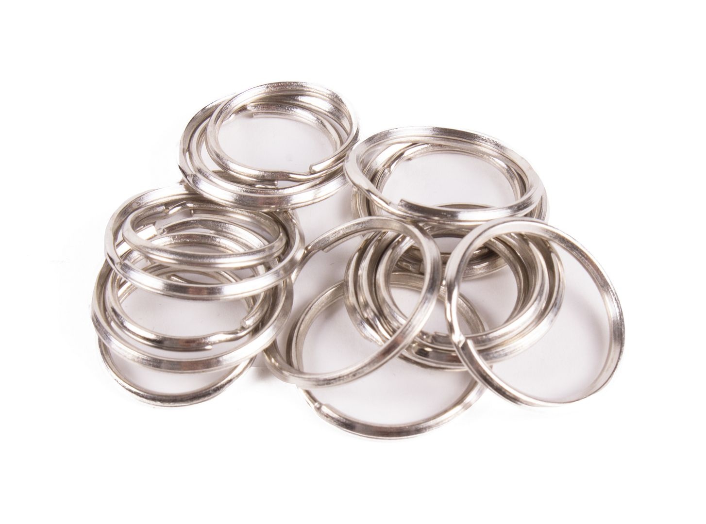 100 stuks 20 mm ronde roestvrijstalen ringen voor het organiseren van huissleutels en knutselen, zilverkleurig