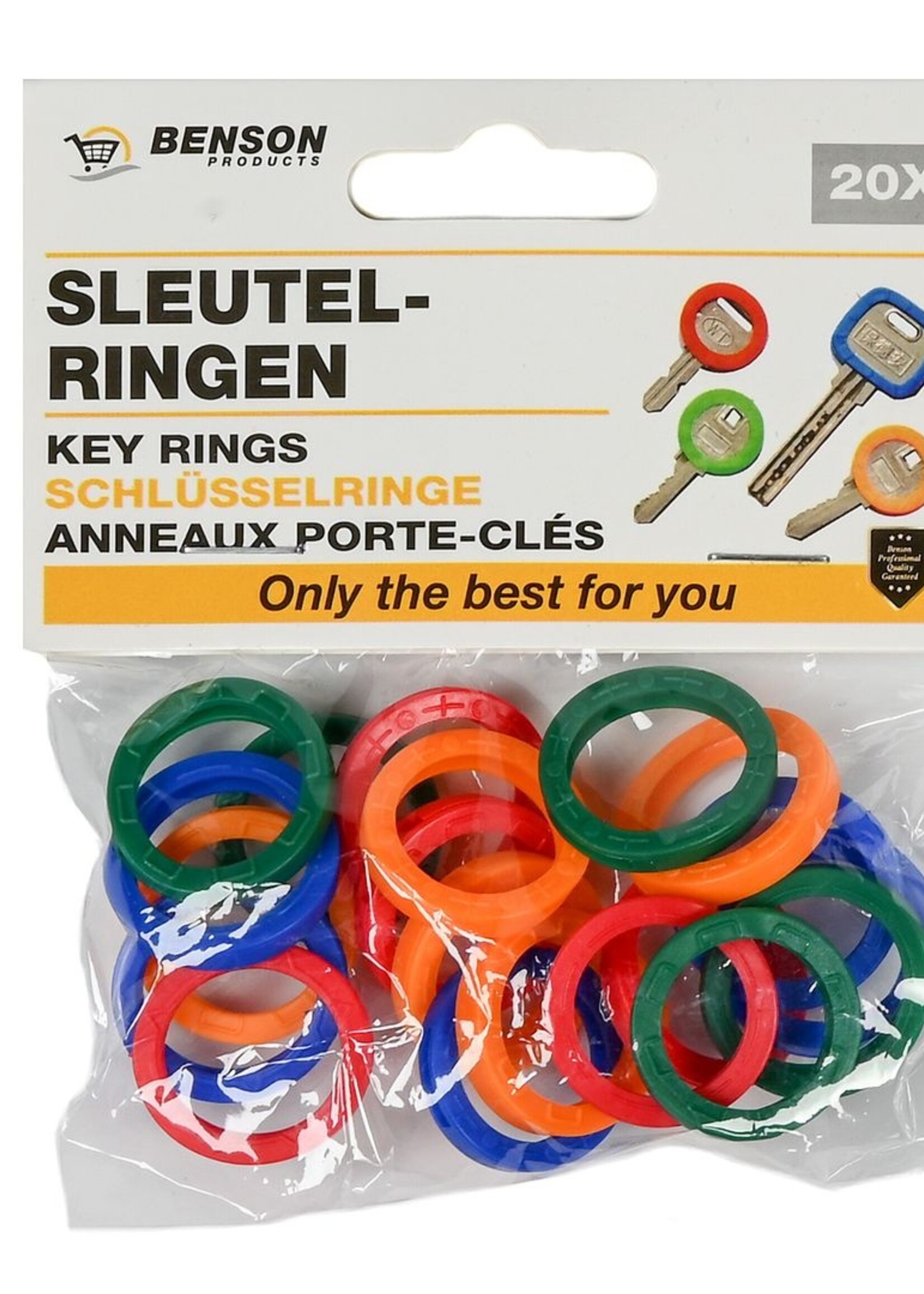 Benson Sleutelringen 20 dlg - Kleur - Universele Gekleurde Sleutelringen