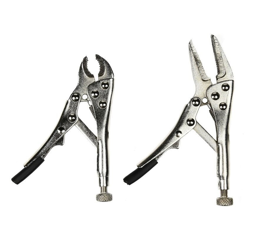 Tang Griptang Set 2 dlg Mini Rechte Bek - Mini Grijptang - Klemtang Set - Verstelbare Griptangen