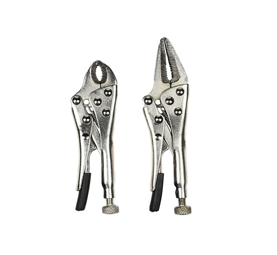 Tang Griptang Set 2 dlg Mini Rechte Bek - Mini Grijptang - Klemtang Set - Verstelbare Griptangen