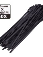 Höfftech Tie Ribs Loskoppelbaar 7.6 x 300 mm / Zwart 50 dlg - Zwarte Kabelbinders - Hersluitbaar