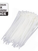 Höfftech Tie Ribs Schroefbaar 4.8 x 200 mm / Wit 100 dlg - Witte Kabelbinders - Vastzetbaar