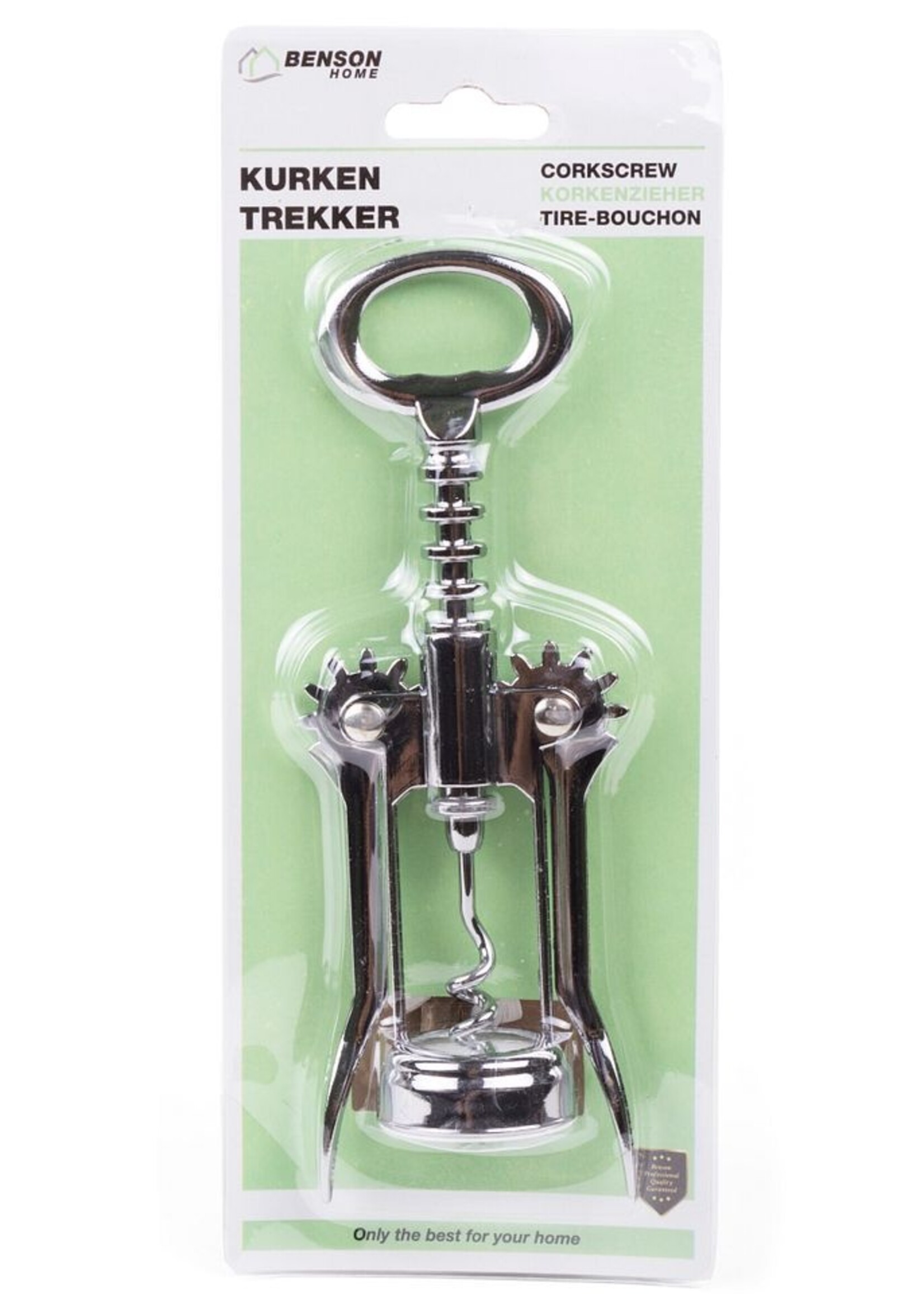 Benson Home Kurkentrekker Chroom - Gevleugelde Kurkentrekker - Flesopener