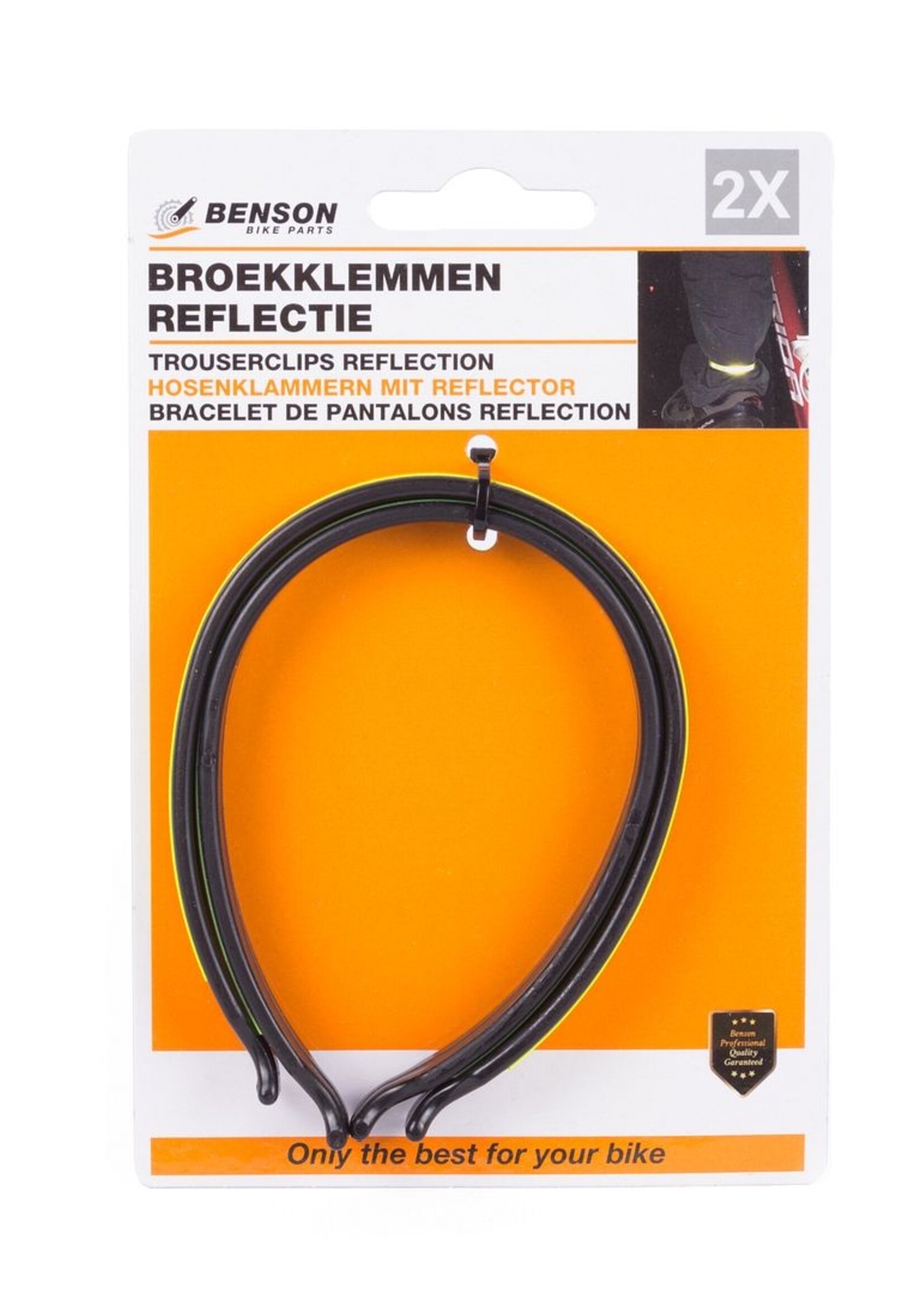 Benson Bike Parts Broekklemmen Reflectie 2 Dlg - Broekclips - Broekreflectoren