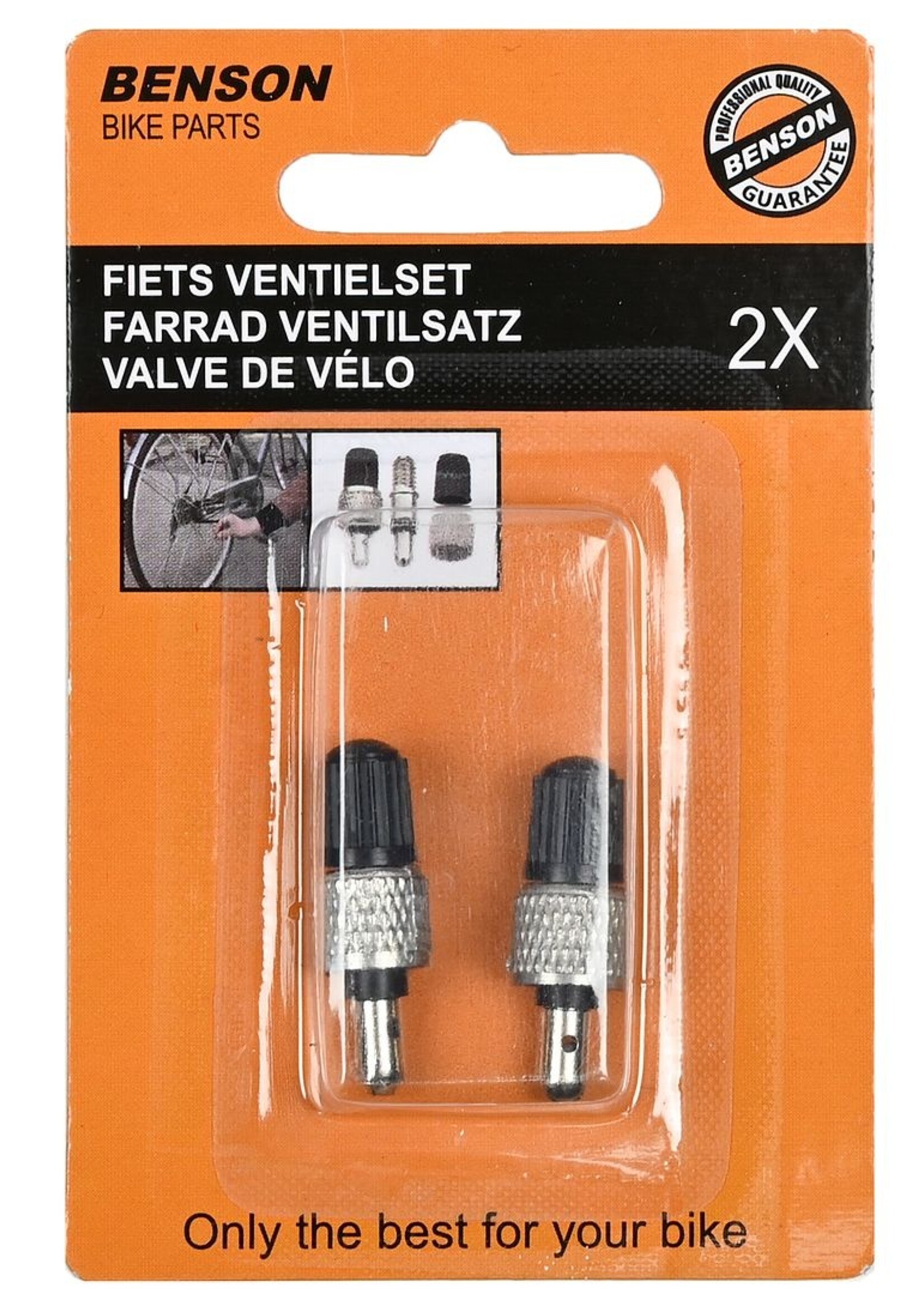Benson Bike Parts Fiets Ventielset 2 Dlg - Fietsventielset Bandenventielen – 2 stuks