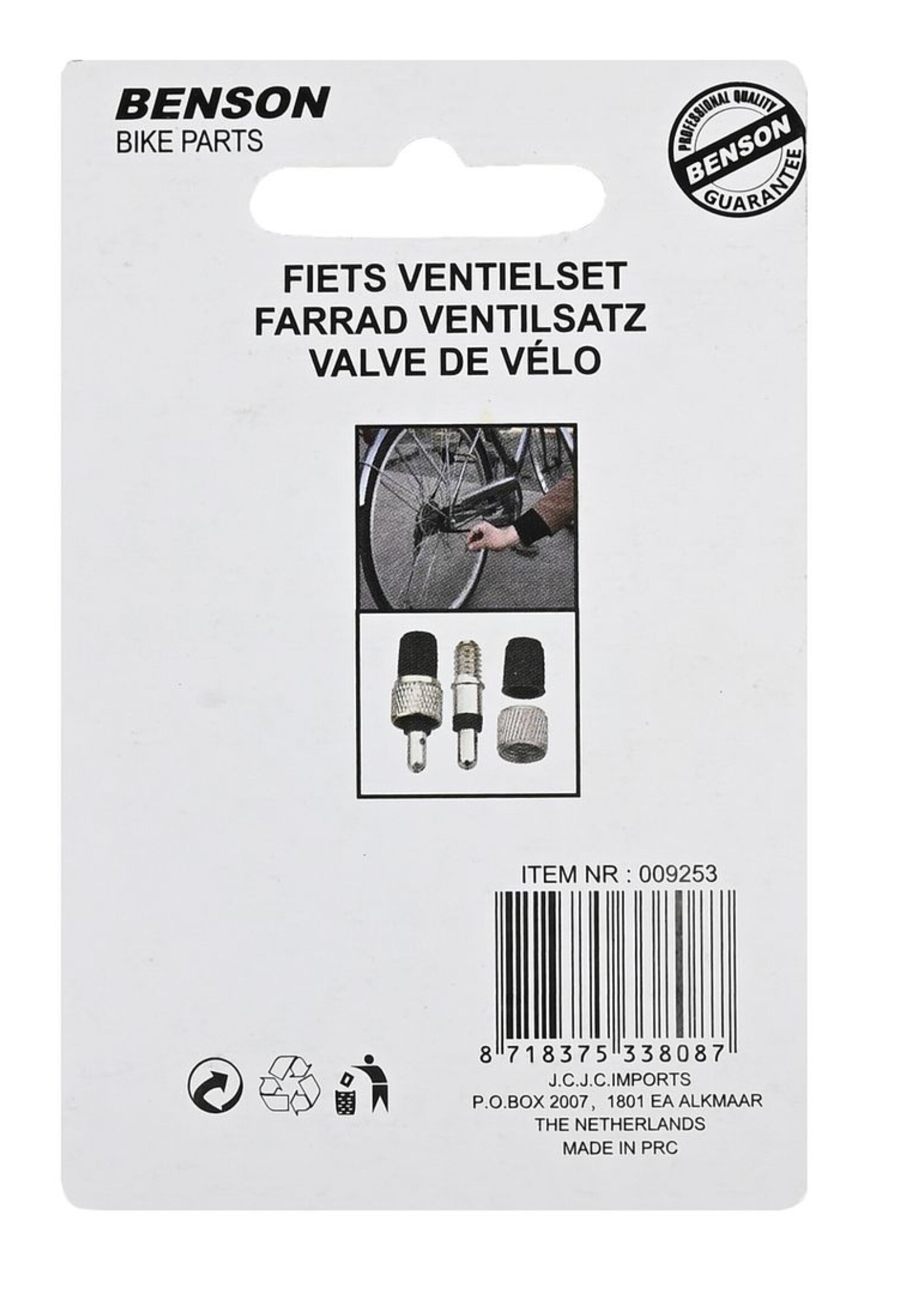 Benson Bike Parts Fiets Ventielset 2 Dlg - Fietsventielset Bandenventielen – 2 stuks