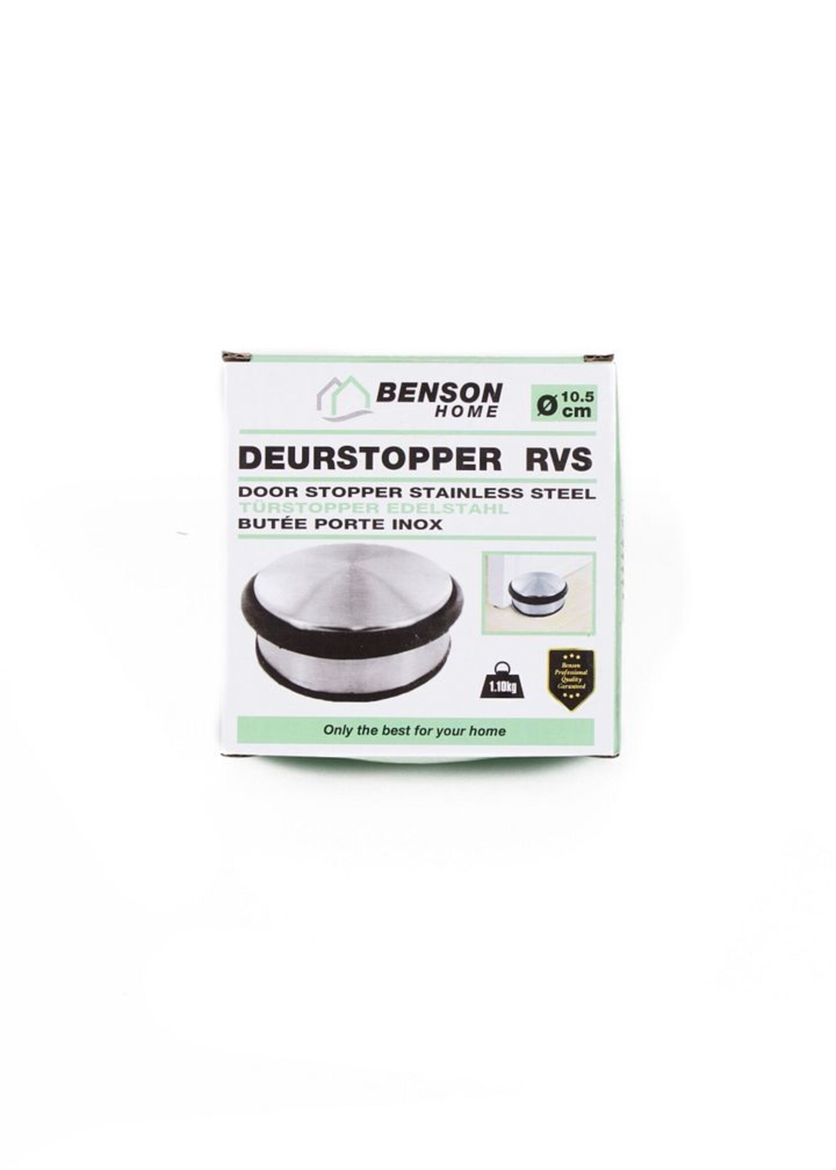 Benson Home Deurstopper ø 11cm RVS - Grote Roestvrij Staal Deurstop - Beschermende Deurhouder