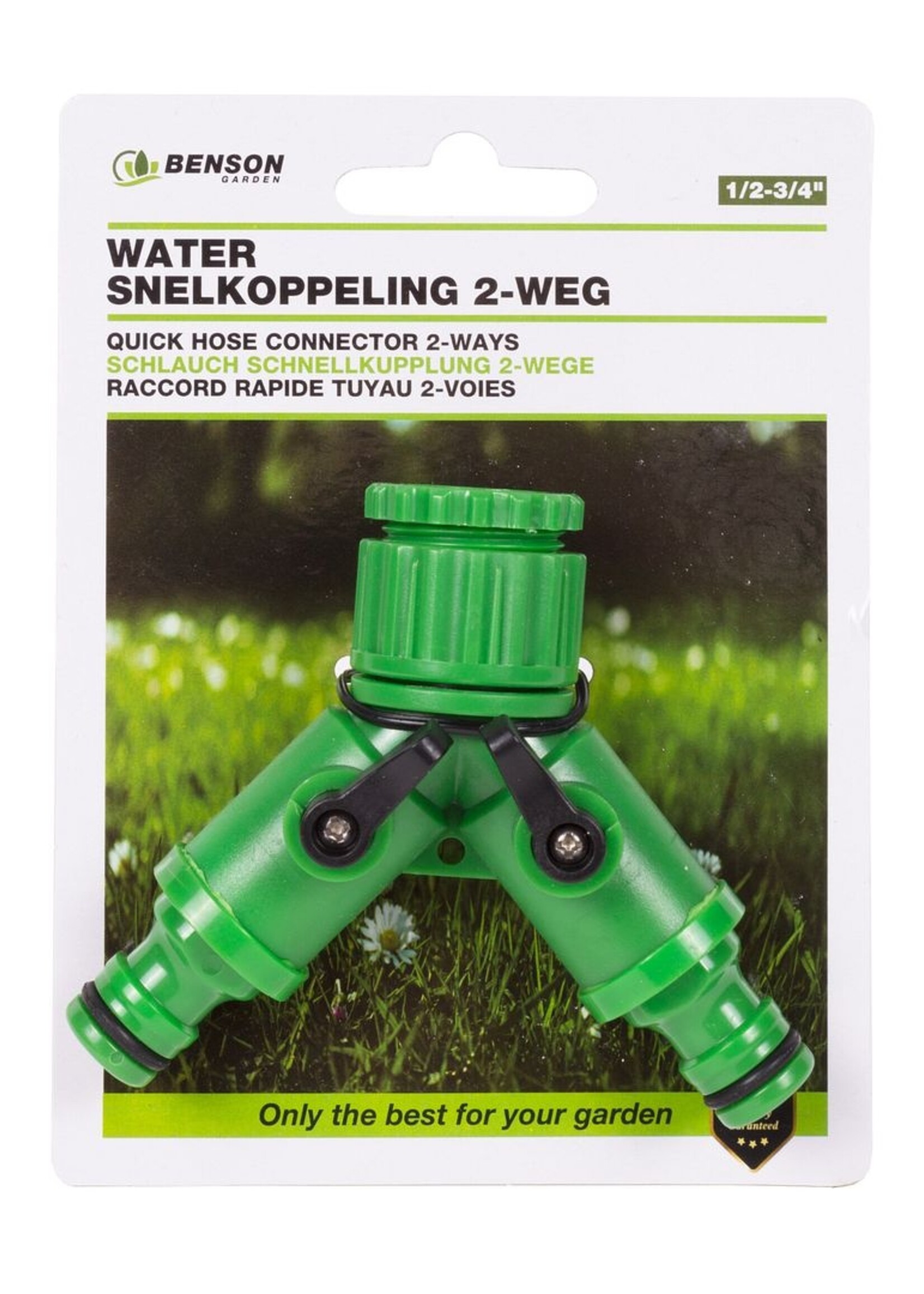 Benson Garden Water Snelkoppeling 2-Weg 1/2-3/4"