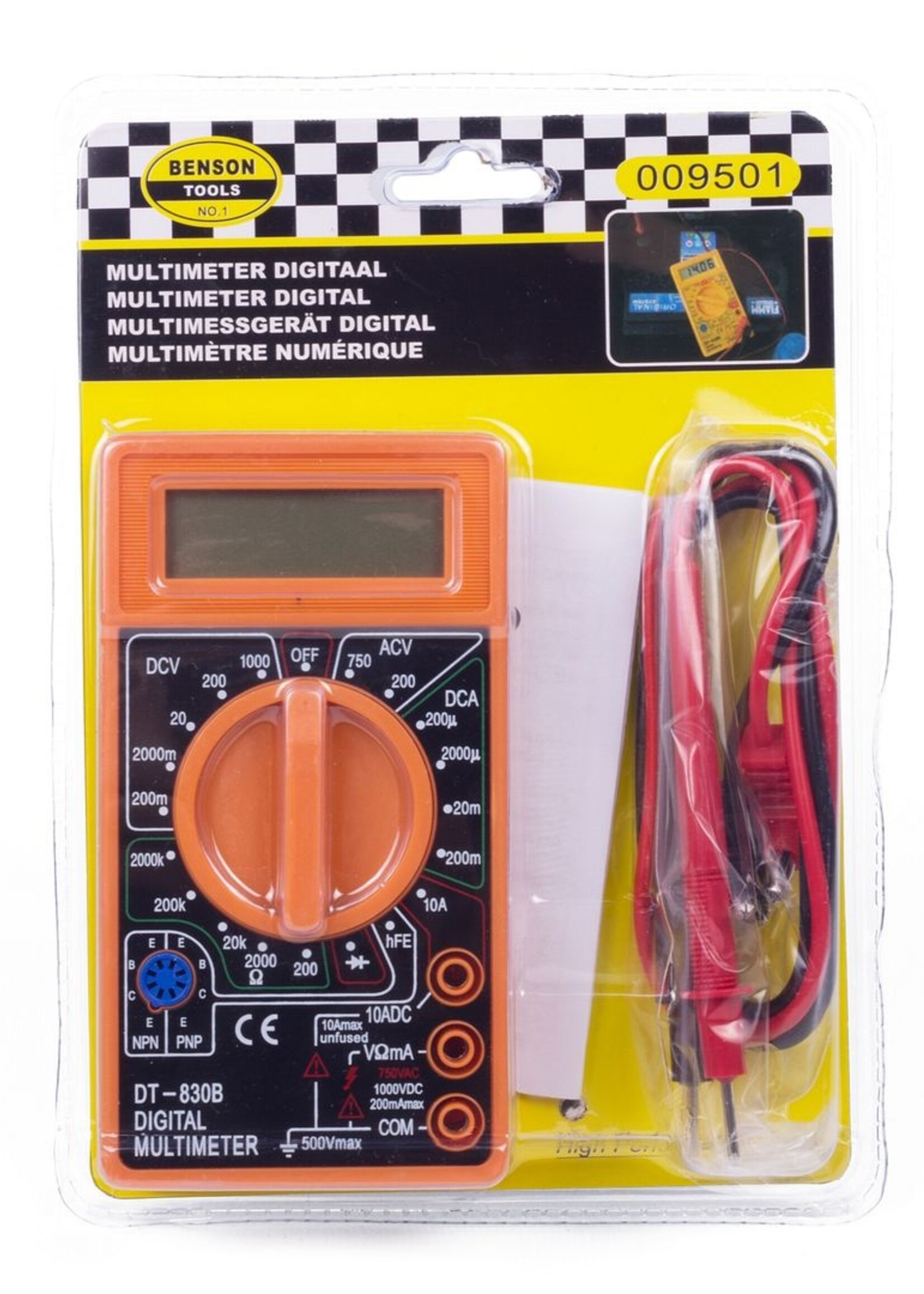 Benson Tools Multimeter Digitaal - Uitgebreide Elektrische Metingen met LCD-Scherm
