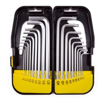 Benson Tools Inbus- en Torx Sleutelset Lang 18 dlg Profi - Uitgebreide Set voor Professionals