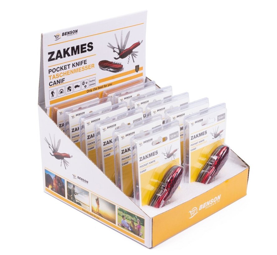 Zakmes 12 dlg Swiss - Multifunctioneel Zwitsers Zakmes voor Buitenavonturen en Dagelijks Gebruik