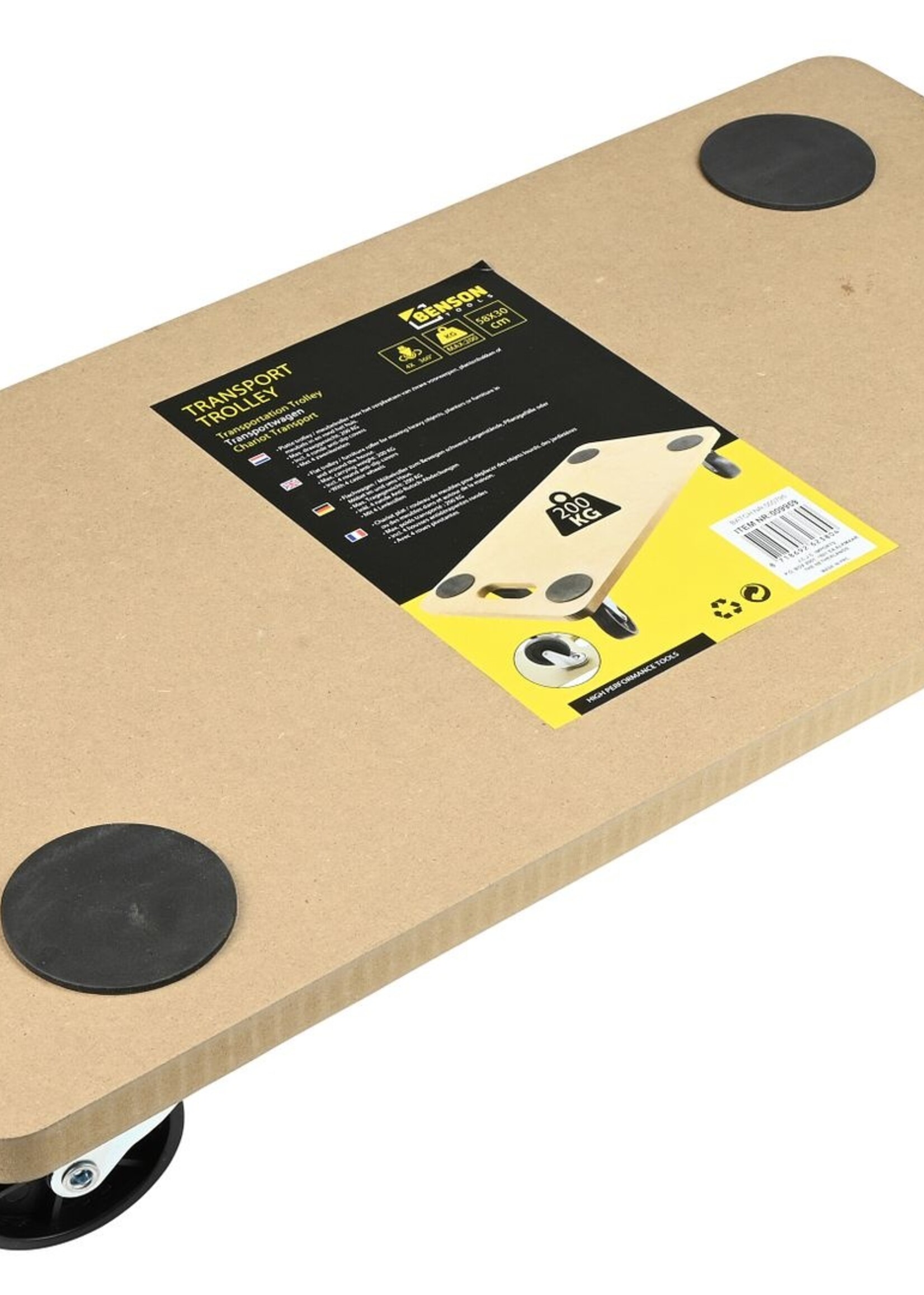 Benson Tools Transport Trolley 58 x 30 cm 200 kg - Verplaats Meubels en Zware Voorwerpen met Gemak