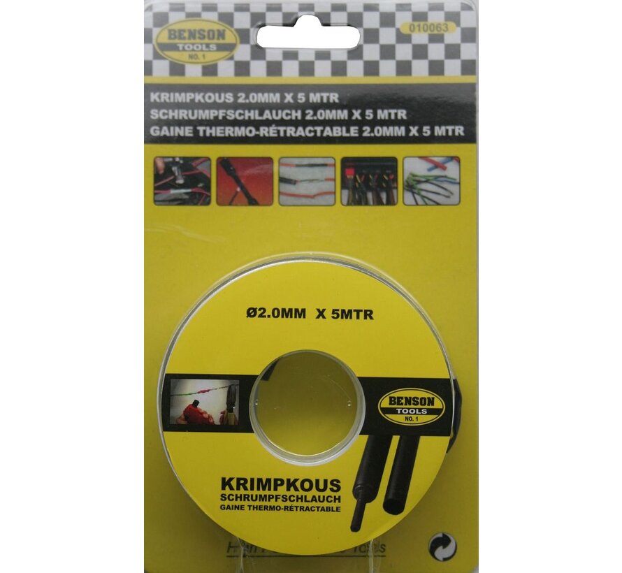 Krimpkous Profi 2.0mm x 5 mtr - Krimpbuis