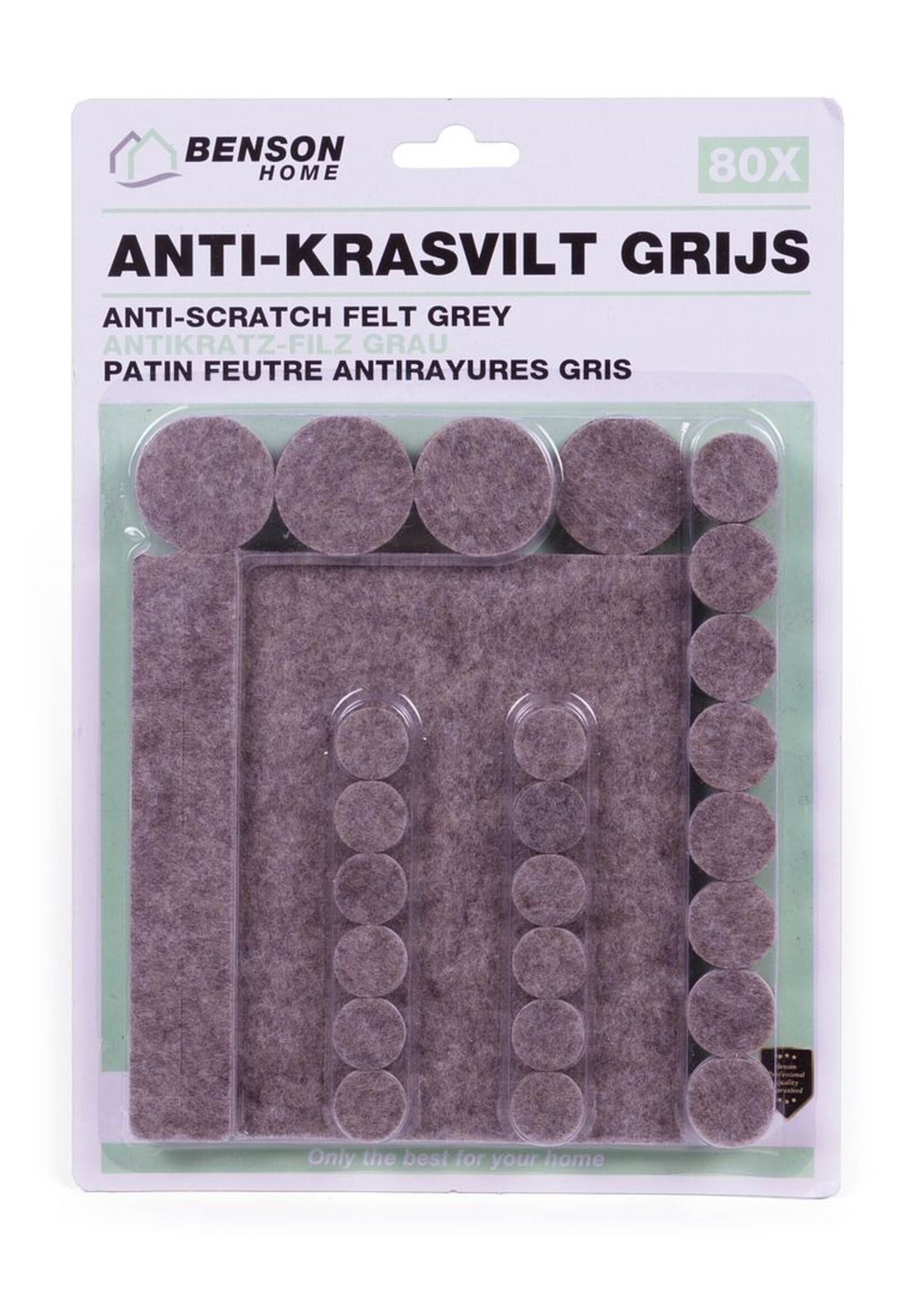 Benson Home Antikrasvilt 80-dlg Grijs - Meubelbescherming