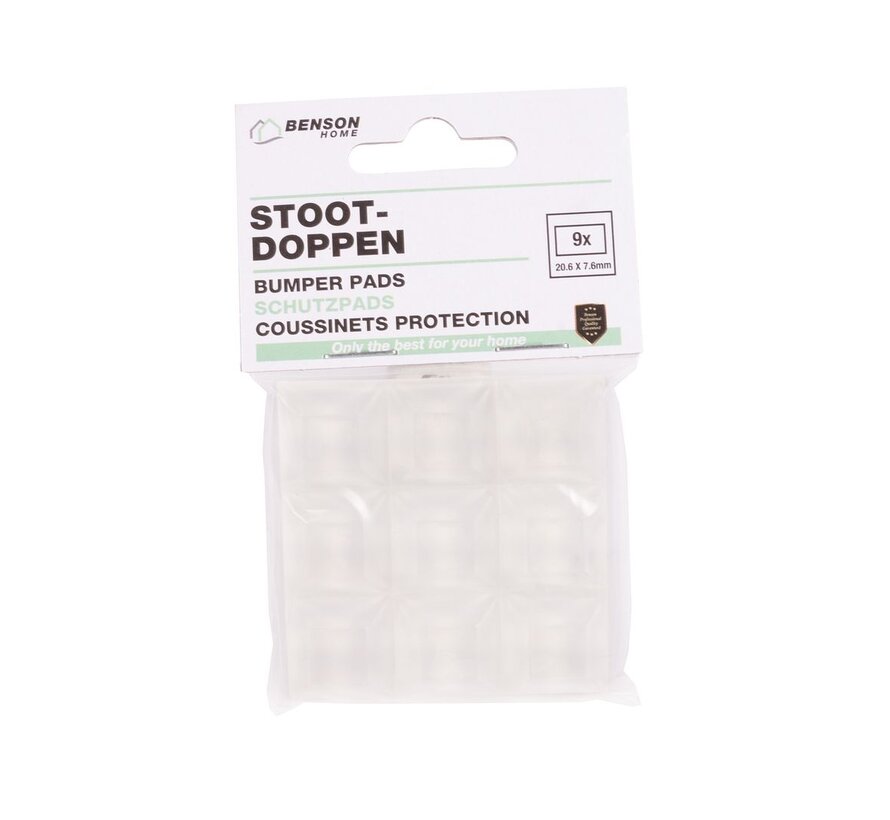 Stootdoppen - 9 dlg Transparant - 20.6 x 7.6 mm
