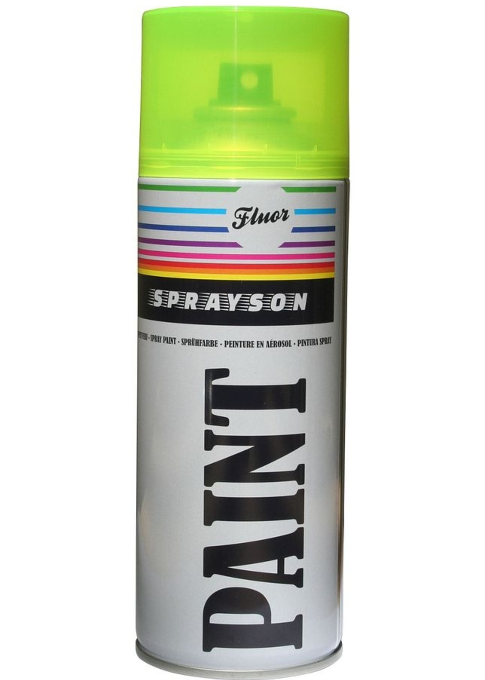 Sprayson Spuitbus 400 ml Fluor Geel - Verfspuitbus Gele Spuitbus