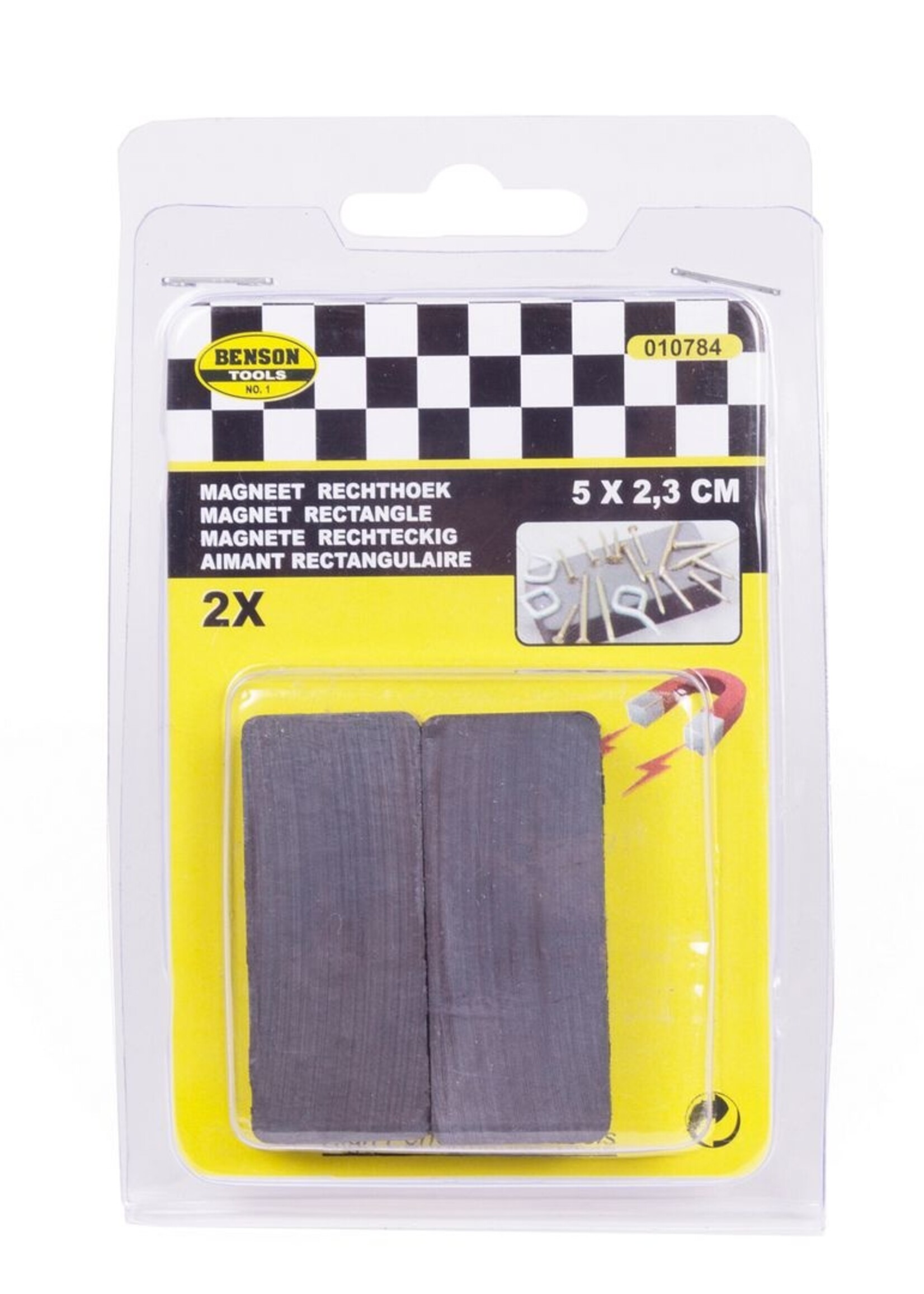 Benson Tools Magneet 2 dlg Rechthoek 5 x 2,3 cm - Krachtige Magneet - Compacte Magneet