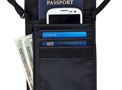 Benson Reisportemonnee Nek 17.5 x 14 cm Zwart