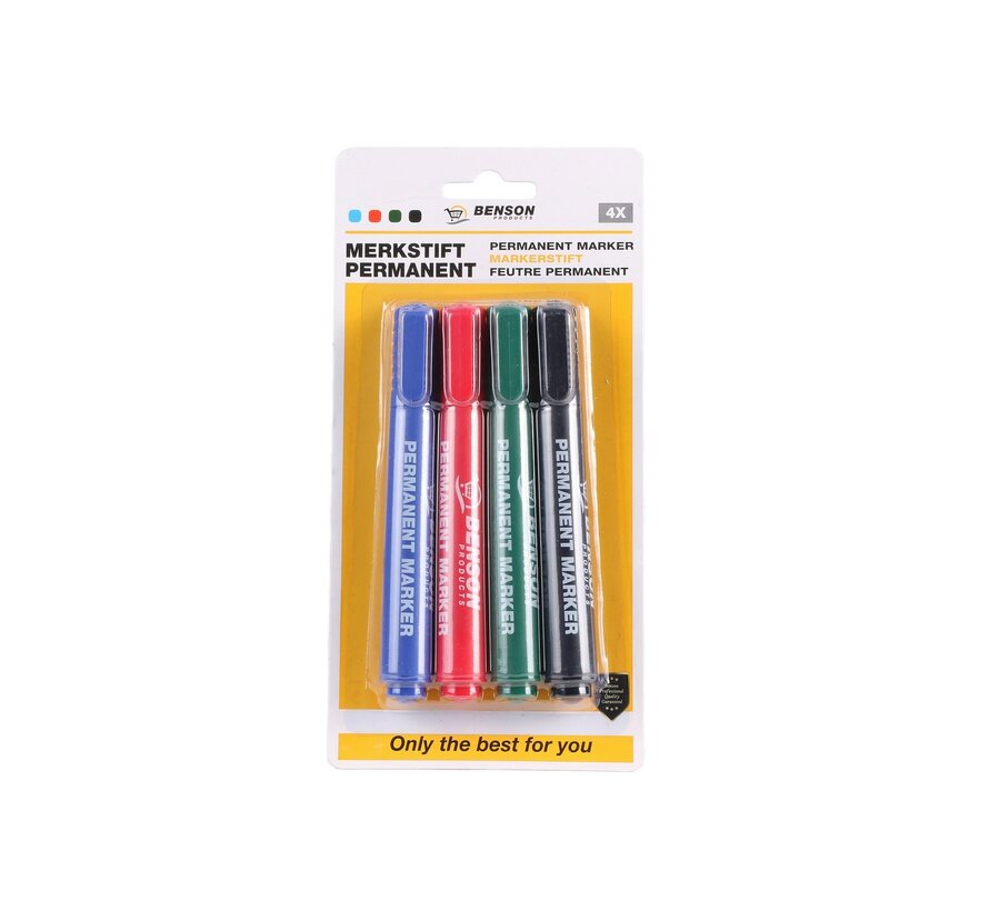 Merkstift Permanent 4 dlg Color Profi - Multi-color Markers - Permanentstift Set