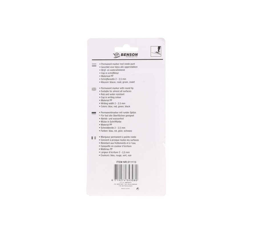 Merkstift Permanent 4 dlg Color Profi - Multi-color Markers - Permanentstift Set