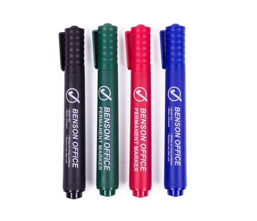Benson Merkstift Permanent 4 dlg Color Profi - Multi-color Markers - Permanentstift Set