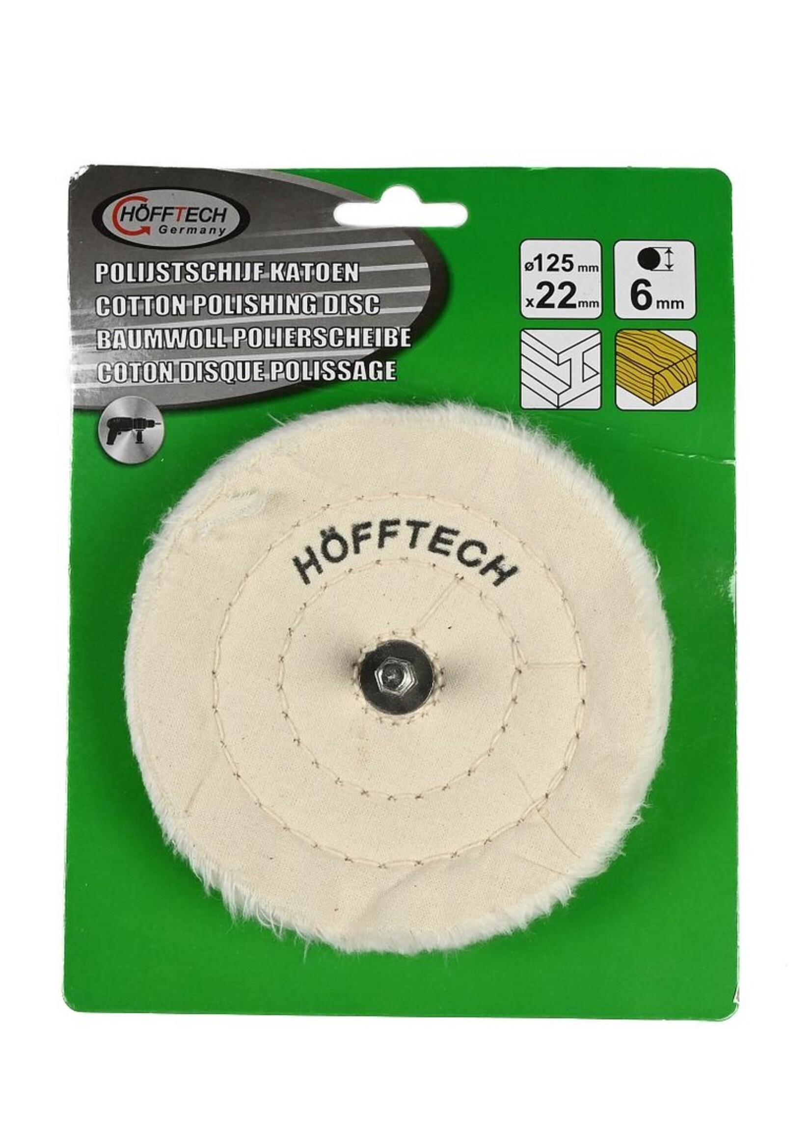 Benson Tools Polijstschijf Katoen 125mm - Metaal polijstschijf - 1 stuk