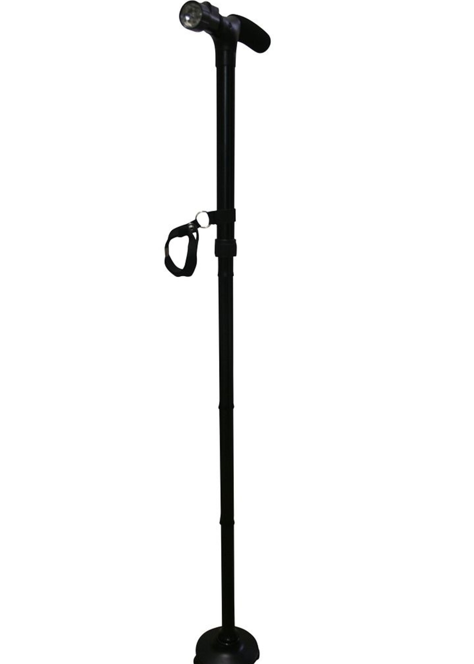 Wandelstok Easy Ergo + LED - Ergonomische Wandelstok voor Senioren - Zwart