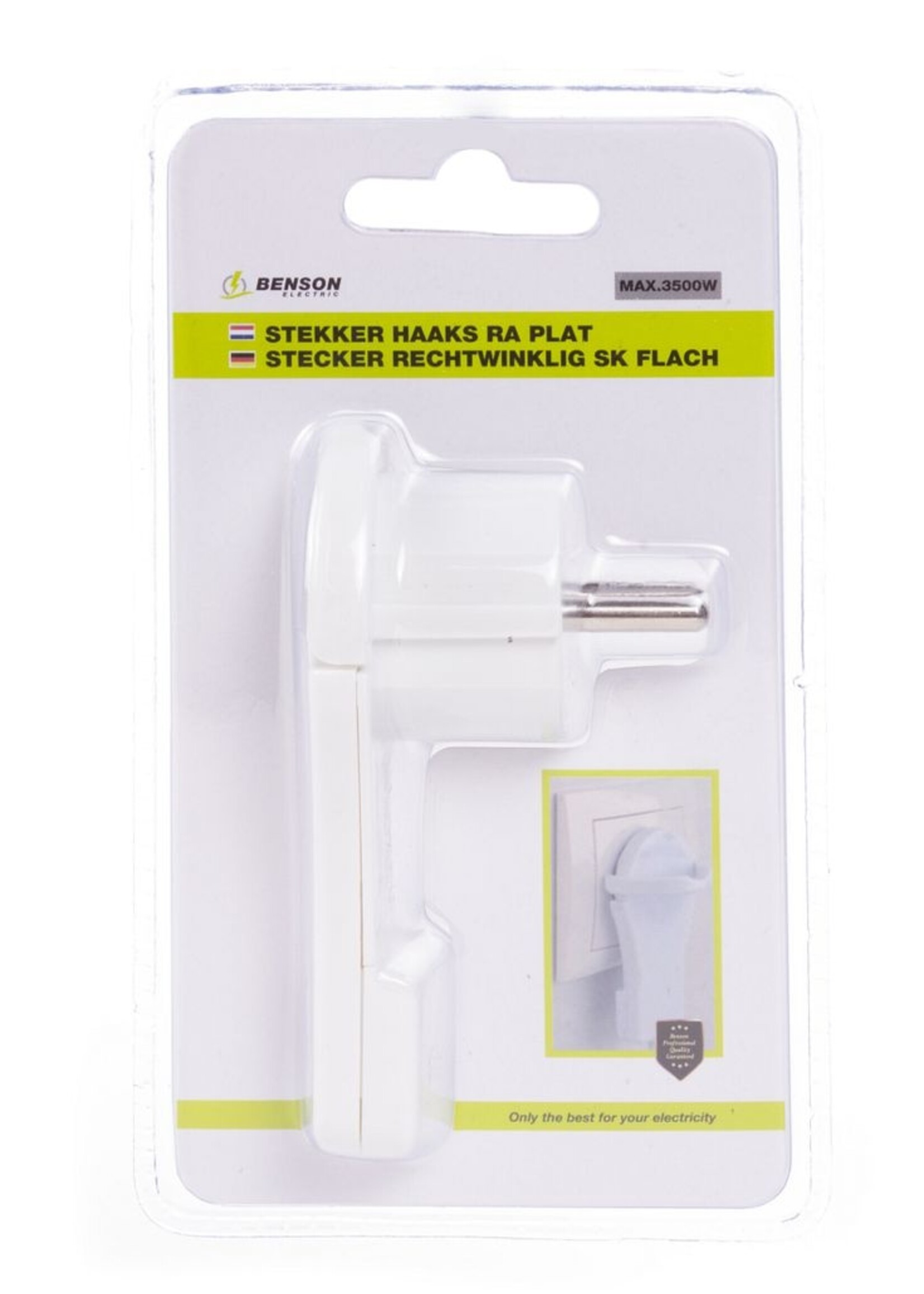 Benson Electric Stekker Haaks Ra Plat - Hoekstekker Platte Stekker