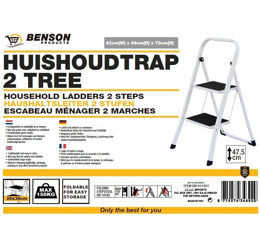 Huishoudtrap 2 Tree - Lichtgewicht Inklapbare Trap