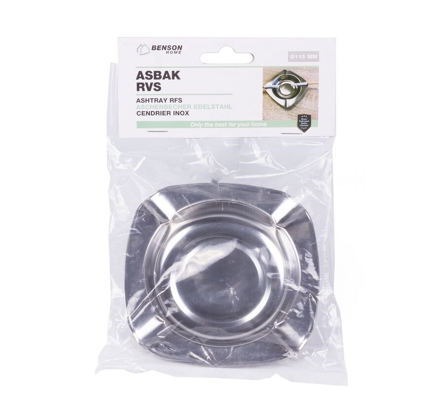 Asbak RVS Ø115 mm - Roestvrijstalen Asbak - Metalen Asbak - Kleine Asbak
