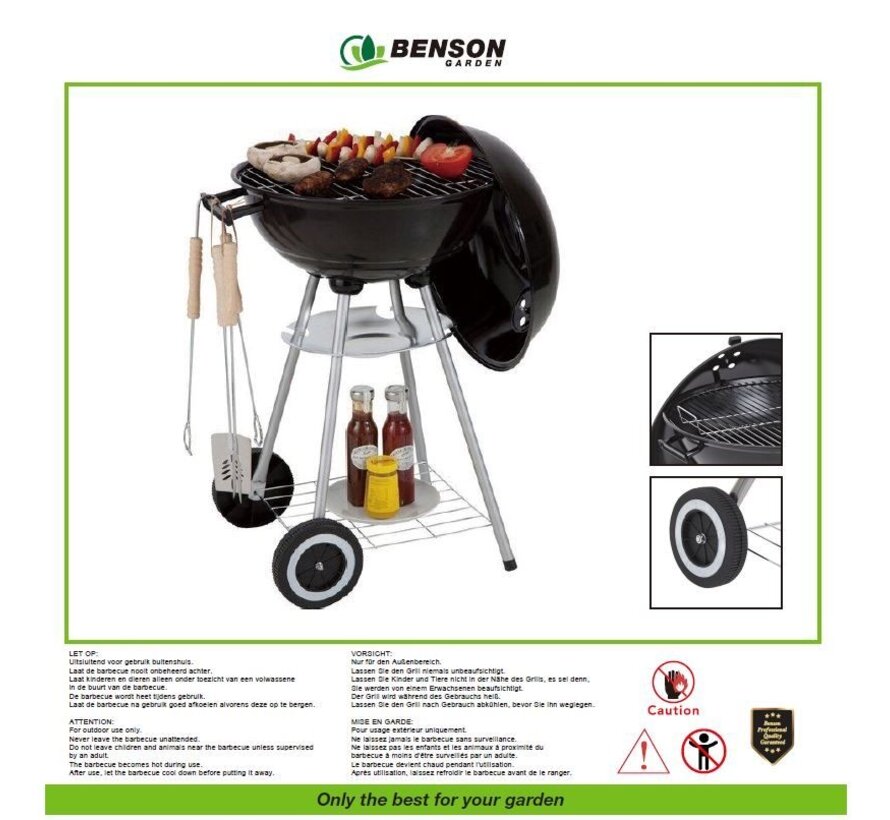 Barbecue Bol ø44 x 70 cm - Tuinbarbecue - Ronde Barbecue