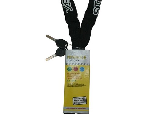 Stahlex Kettingslot 504 6 x 1200 mm - Fietsbeveiliging - Zwart