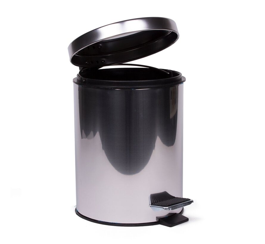 Prullenbak 5 Ltr RVS - Metaal Afvalbak 5 Liter