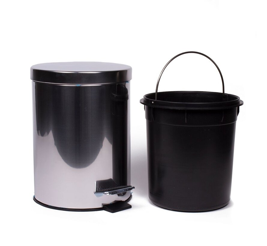 Prullenbak 5 Ltr RVS - Metaal Afvalbak 5 Liter