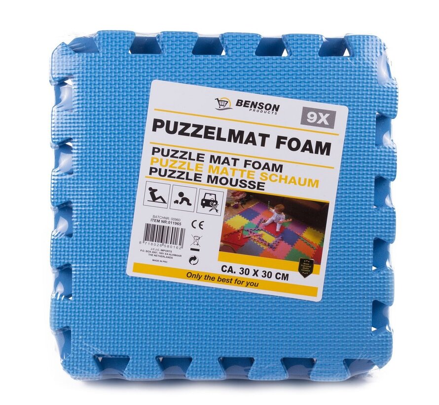 Puzzelmat Foam 30x30 cm 9 dlg - Puzzelmat Foam Mat