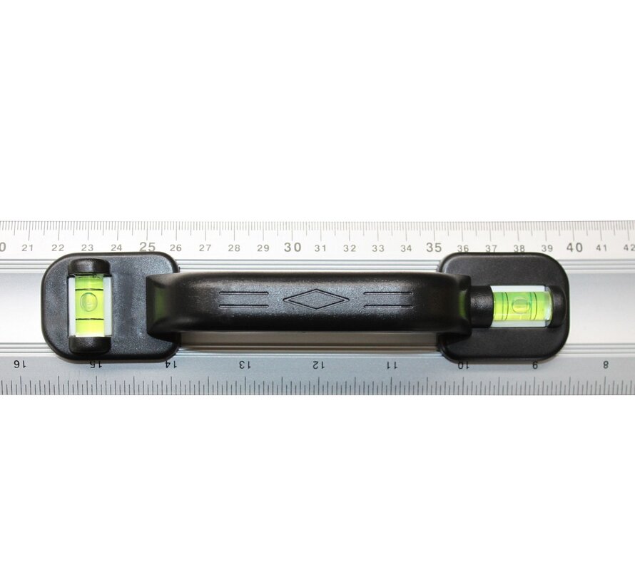 Liniaal 60 cm Alu + Waterpas met Grip - Nauwkeurige Aftekenhulp - Aluminium Meetinstrument