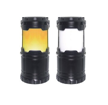 Campinglamp Flame Effect 2-in-1 Ø87 x 182 mm - Zwart