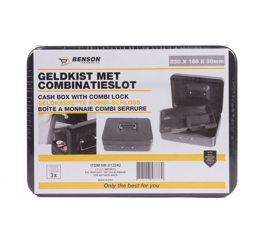 Geldkist Combinatieslot 25x18x9cm - Geldkist - 25x18x9cm