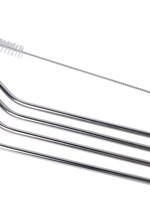 Benson Home Rietje Rvs Gebogen - Set Van 4 Rvs Rietjes Met Reinigingsborstel