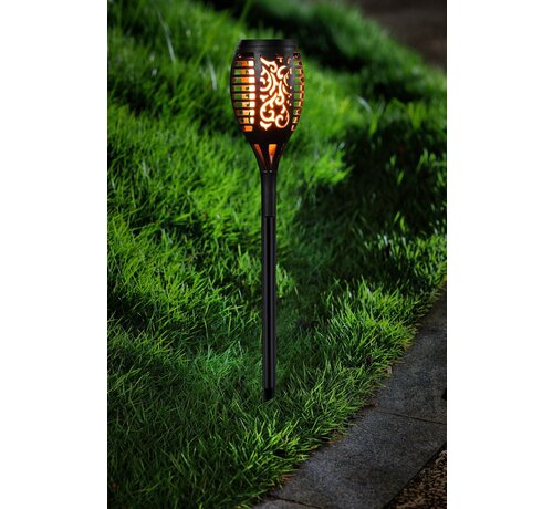 Benson Garden Tuinlamp Solar Fakkel 48,5 cm Flame Effect - Zwart
