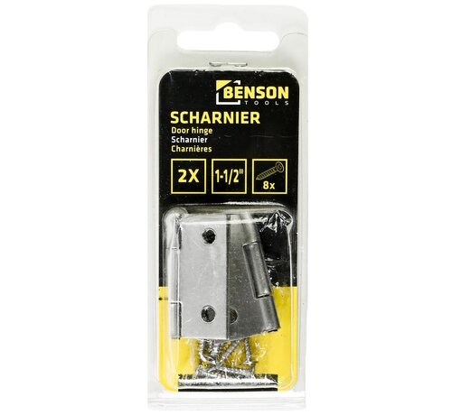 Benson Tools Scharnier 2 Dlg 1.5" Rvs - Scharnier Rvs