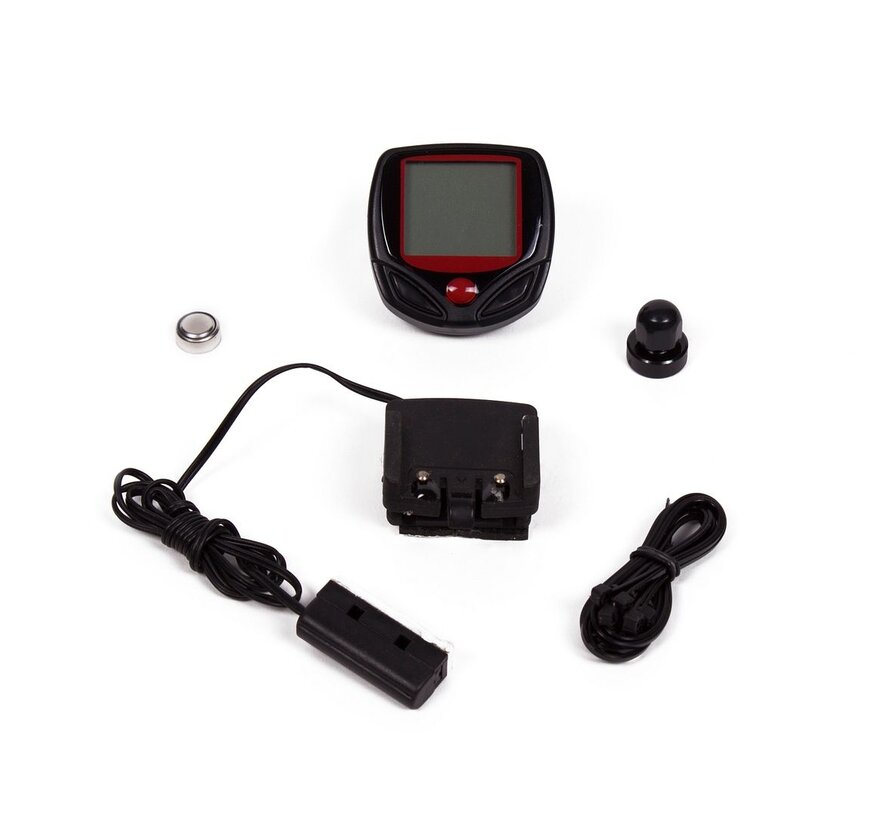 Fietscomputer Digitaal Bedraad 14 Functies - Zwart