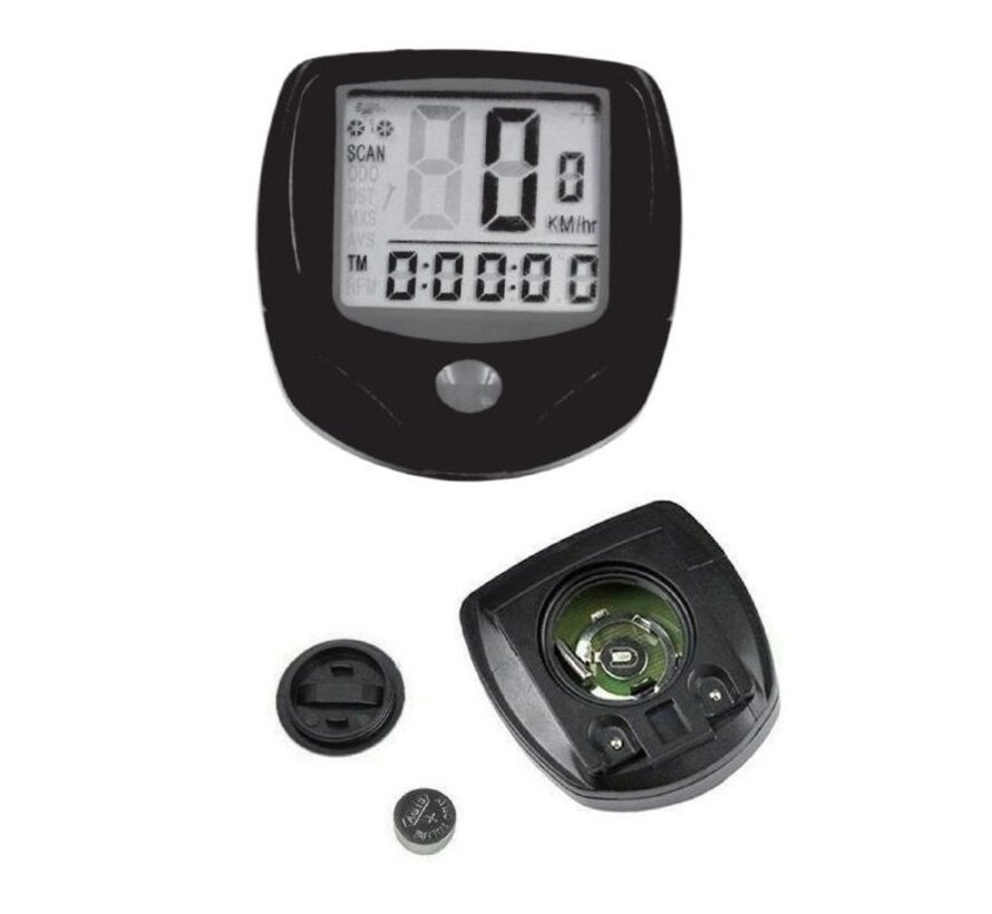 Fietscomputer Digitaal Bedraad 14 Functies - Zwart