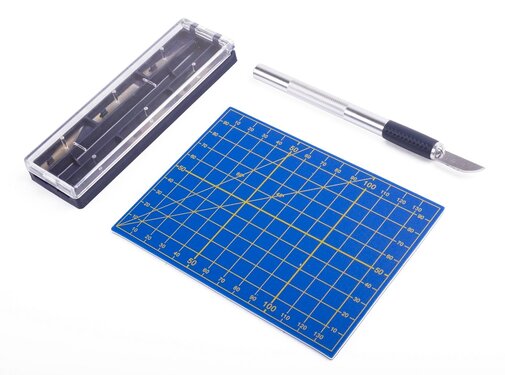 Benson Precisie Hobbymes met Snijmat 8 dlg - Detailmes - Fijnsnijmes