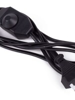 Benson Electric Stroomsnoer + Stekker + Vloerdimmer 2 Mtr Zwart