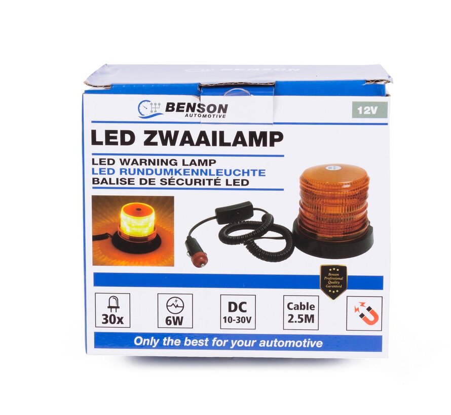 Led Zwaailamp - Oranje 12V - Waarschuwingslamp Voertuig Verlichting