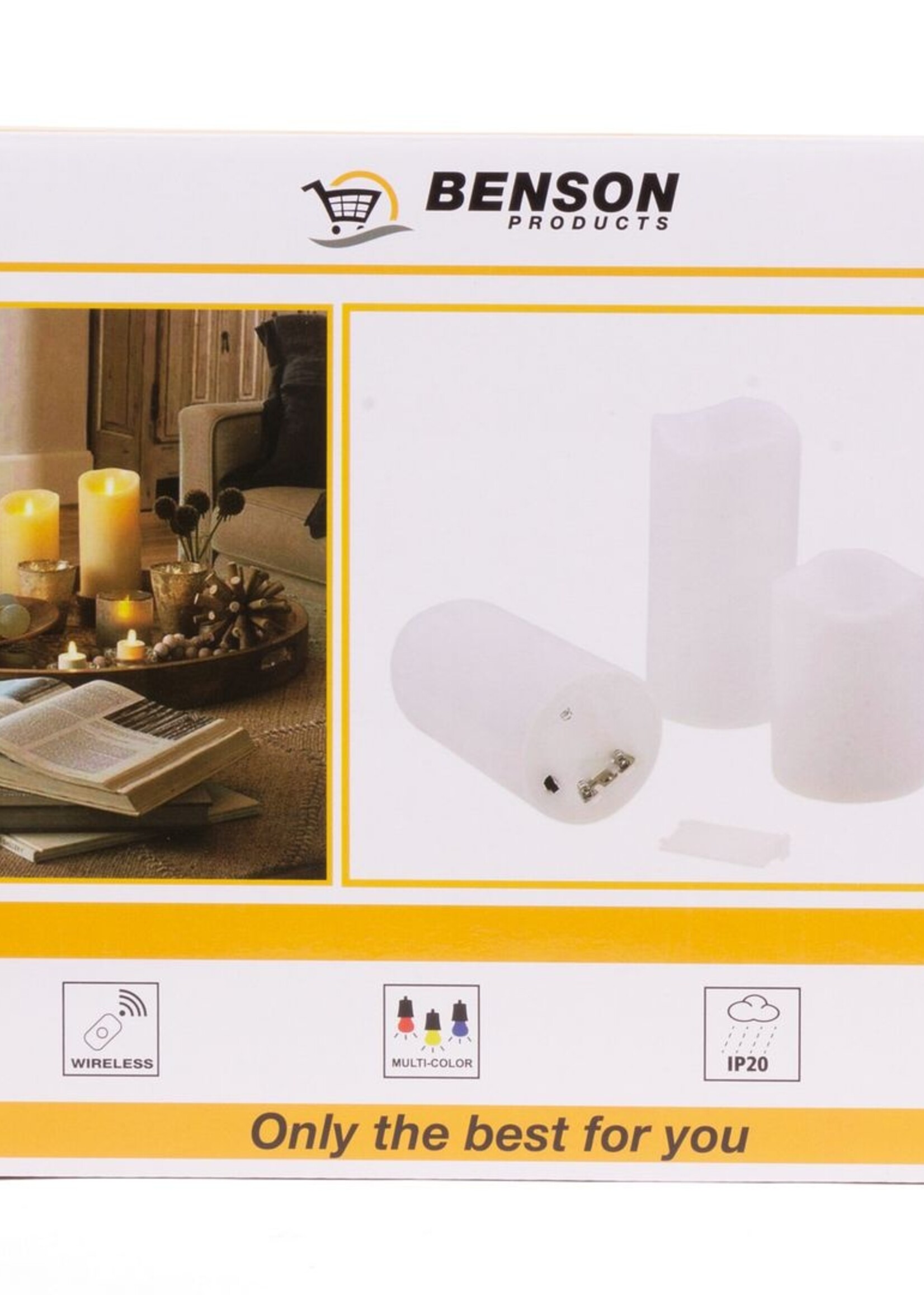 Benson Kaarsen Led 3dlg + Afstandsbediening - Kleur