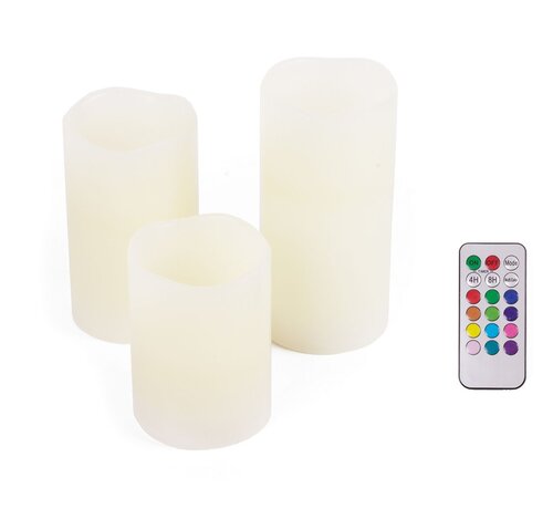 Benson Kaarsen Led 3dlg + Afstandsbediening - Kleur