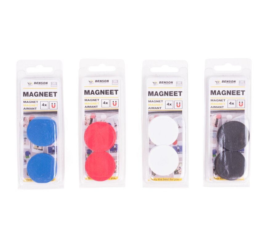 Magneet 35 mm 4dlg Mix Office - Whiteboard Magneet - Koelkastmagneet